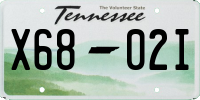 TN license plate X6802I