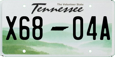 TN license plate X6804A