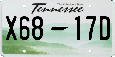 TN license plate X6817D