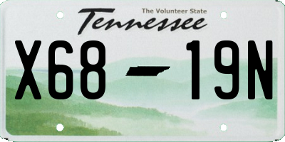 TN license plate X6819N