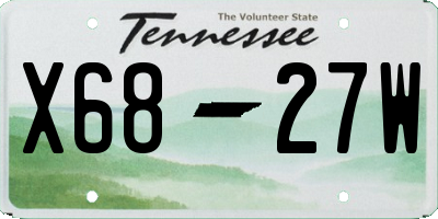TN license plate X6827W