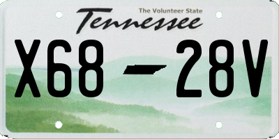 TN license plate X6828V