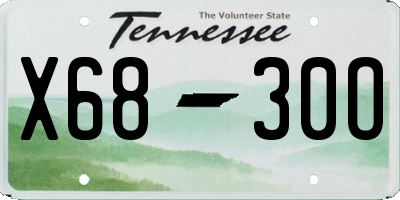 TN license plate X6830O