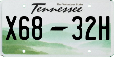 TN license plate X6832H