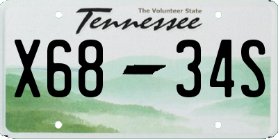 TN license plate X6834S