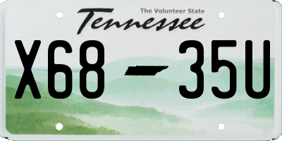 TN license plate X6835U