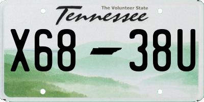 TN license plate X6838U