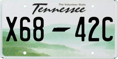 TN license plate X6842C