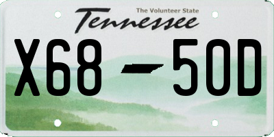 TN license plate X6850D