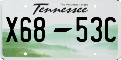 TN license plate X6853C