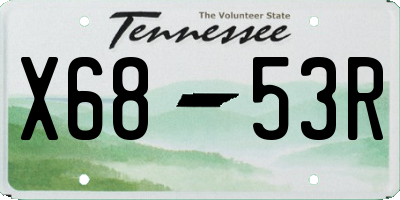 TN license plate X6853R