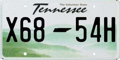 TN license plate X6854H