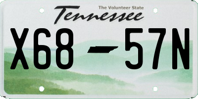 TN license plate X6857N