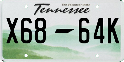 TN license plate X6864K