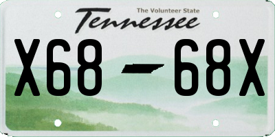 TN license plate X6868X