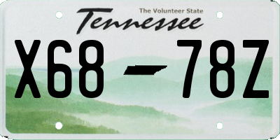 TN license plate X6878Z
