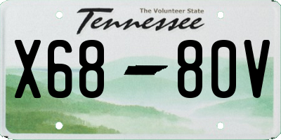TN license plate X6880V