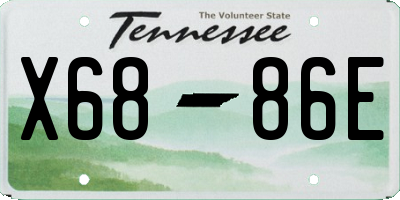 TN license plate X6886E