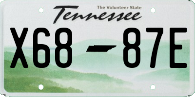 TN license plate X6887E