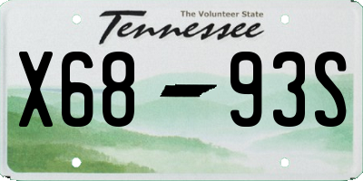 TN license plate X6893S