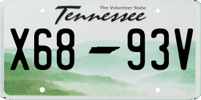 TN license plate X6893V