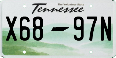TN license plate X6897N