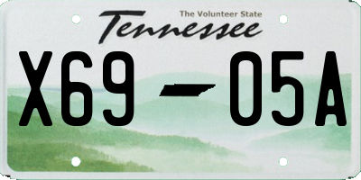 TN license plate X6905A