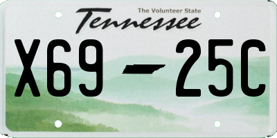 TN license plate X6925C