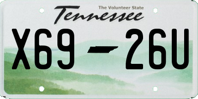 TN license plate X6926U
