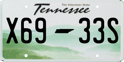 TN license plate X6933S