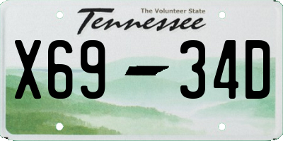 TN license plate X6934D
