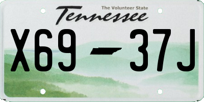 TN license plate X6937J