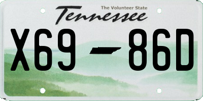 TN license plate X6986D