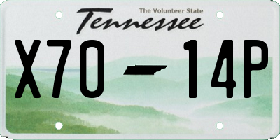 TN license plate X7014P