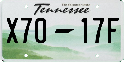 TN license plate X7017F