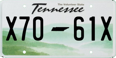 TN license plate X7061X