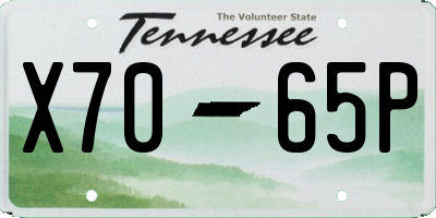TN license plate X7065P