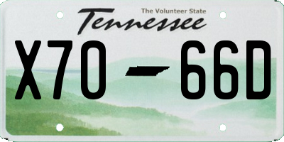 TN license plate X7066D