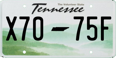 TN license plate X7075F