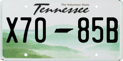 TN license plate X7085B