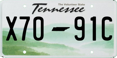TN license plate X7091C