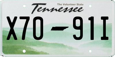 TN license plate X7091I
