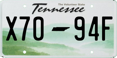TN license plate X7094F