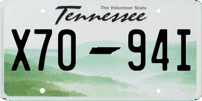 TN license plate X7094I