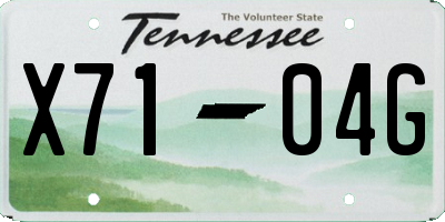 TN license plate X7104G