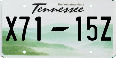 TN license plate X7115Z