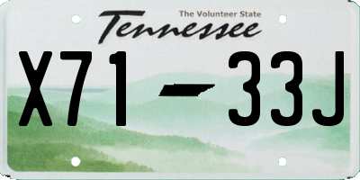TN license plate X7133J