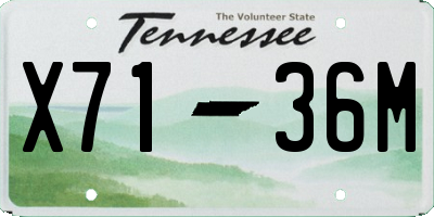TN license plate X7136M