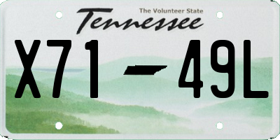 TN license plate X7149L