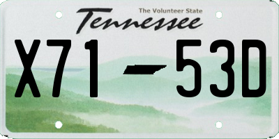 TN license plate X7153D